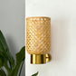 Foxglove Straw Wall Lamp: Bamboo Light Sconce for Cafe Restaurants and Hotels [20cm/8in Dia]