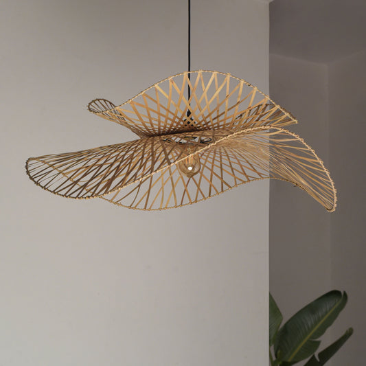 Swirl Bloom Pendant Lamp: Woven Light | Natural/Bamboo Lamps for Home Restaurants and Offices  [60cm/24in, 90cm/36in Dia]