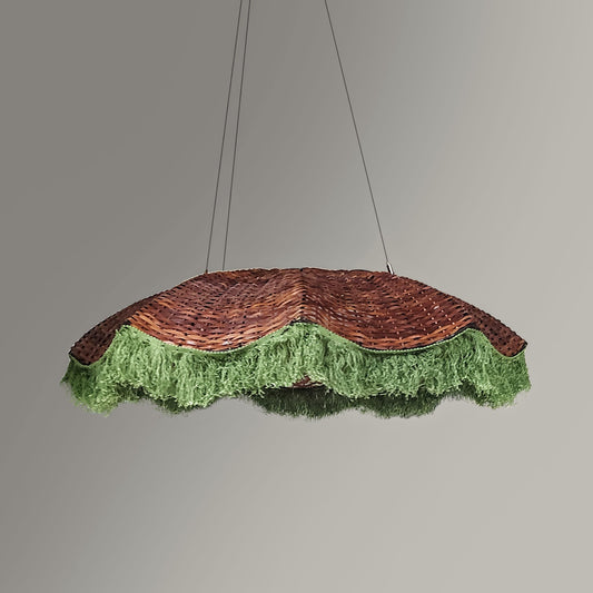 Aster Lamp: Designer Bamboo Chandelier | Large Japandi Cane Lamp | Handmade Cafe Lighting [61cm/24in, 91cm/36in, 122cm/48in Dia]